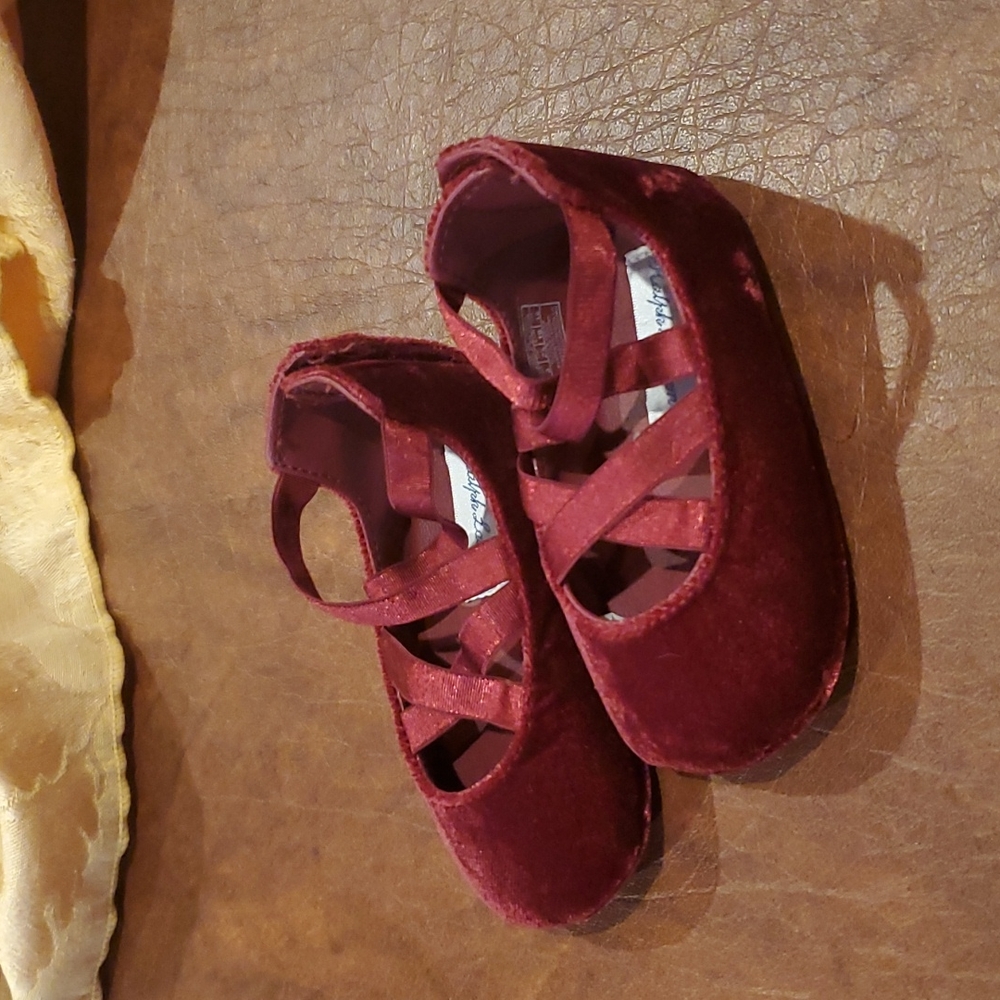 Infant girl Ralph Lauren velour dress shoes